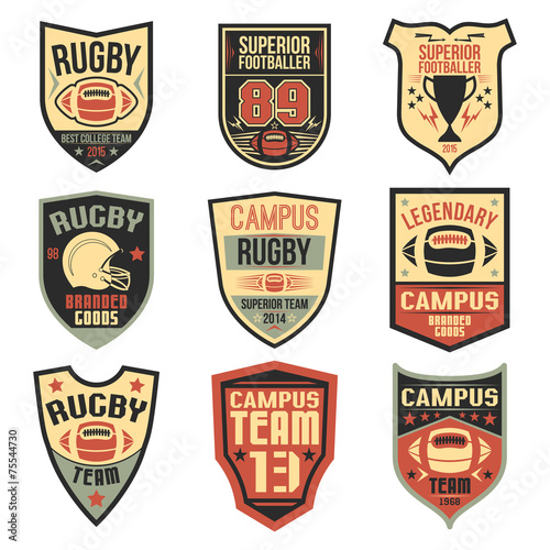 Campus rugby team emblems