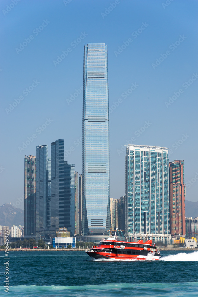 Obraz premium Victoria Harbour in Hong Kong (香港 ビクトリア湾)