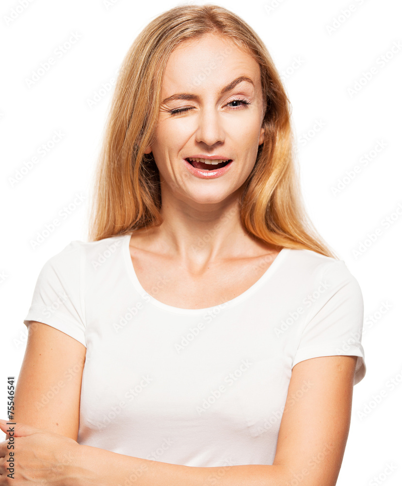 Winking woman