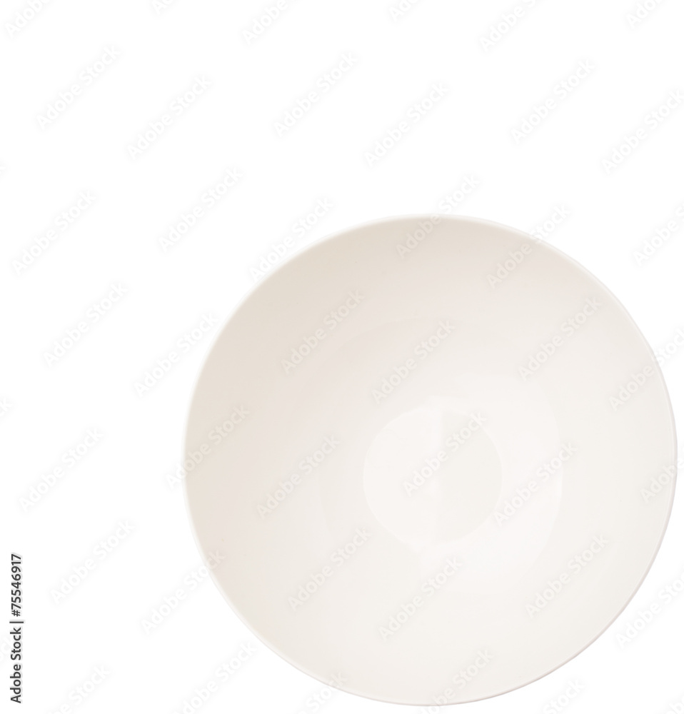 Empty white salad bowl over white background Empty white salad bowl over white background