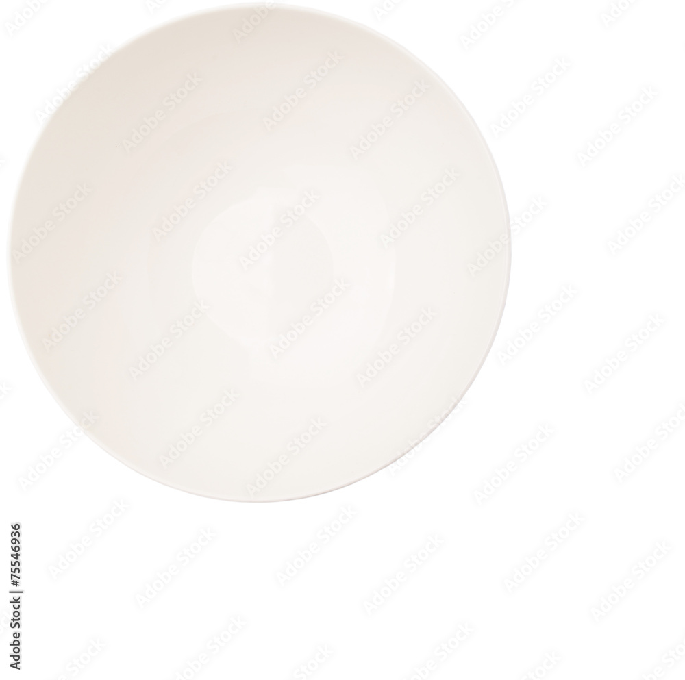 Empty white salad bowl over white background Empty white salad bowl over white background