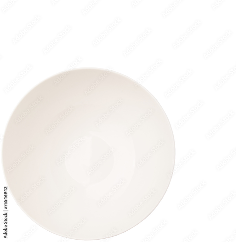 Empty white salad bowl over white background Empty white salad bowl over white background