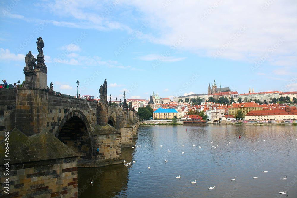 Old Prague and Charles Bridge in Prague, Czech Republic