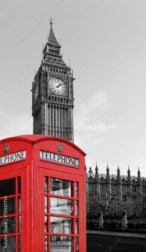 Obraz premium Big Ben z telefonem