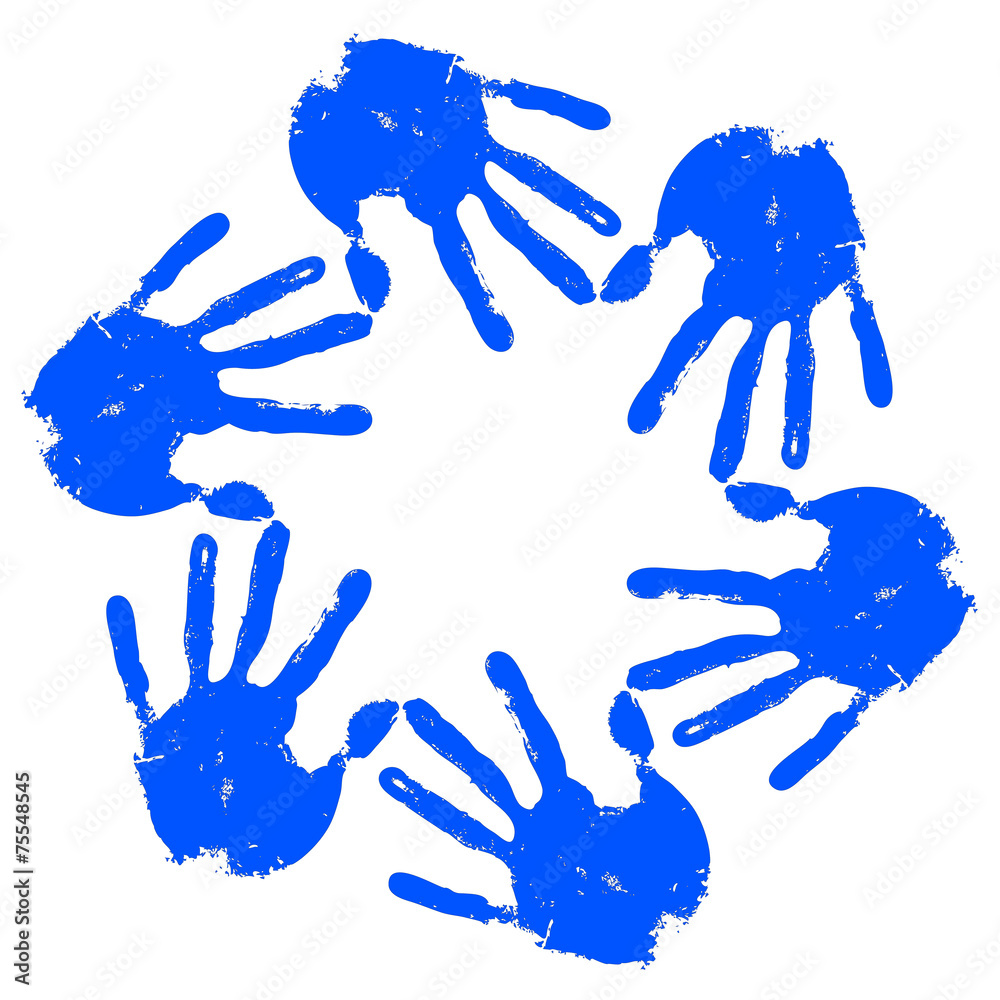 Conceptual children painted hand print isolated Conceptual children painted hand print isolated