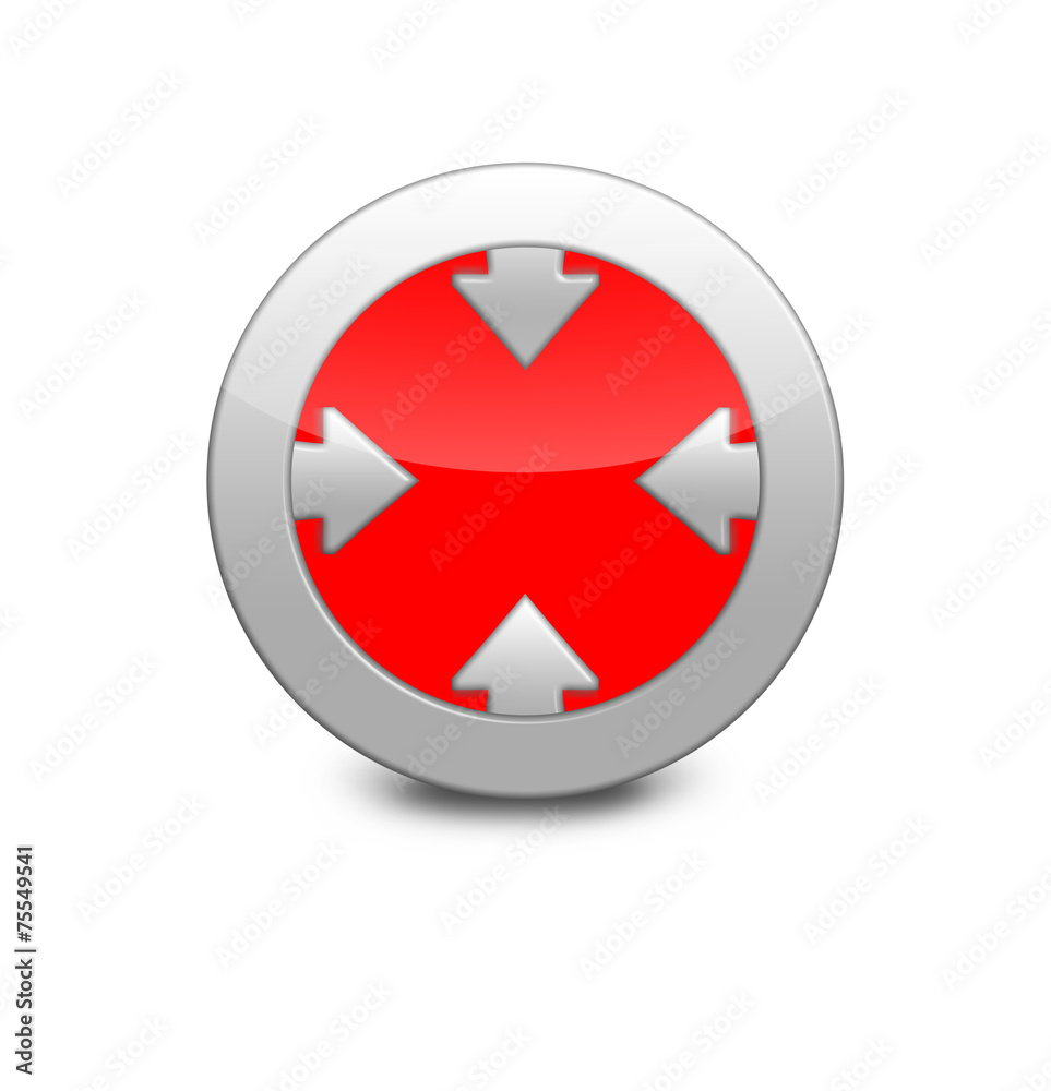 Red arrow icon in the center