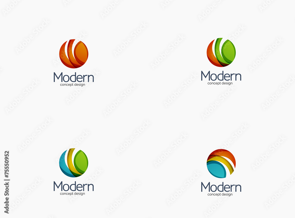 Modern cirlce company logo, clean glossy design