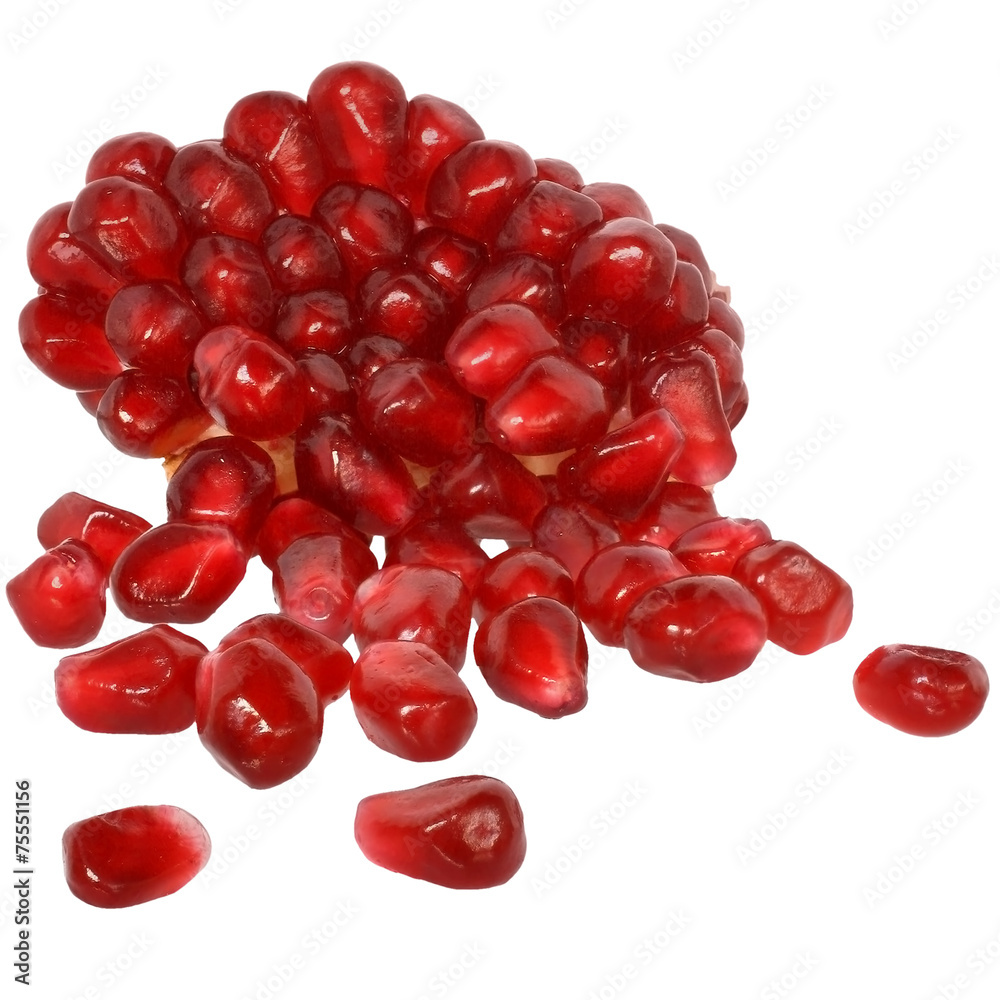 Cut the pomegranate with scattered grain Cut the pomegranate with scattered grain