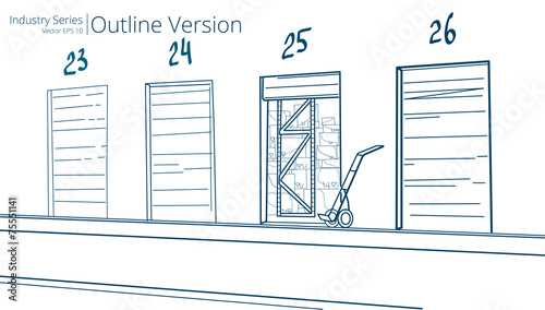 Vector illustration of Loading Dock, Outline Series.