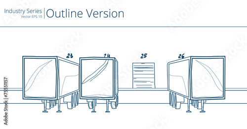 Vector illustration of Loading Dock, Outline Series.