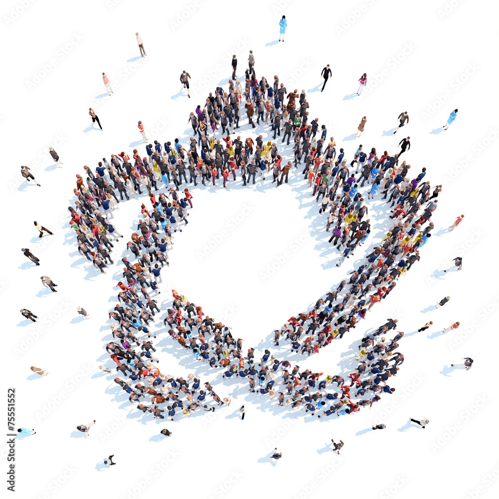 People in the form of an abstract symbol. People in the form of an abstract symbol.