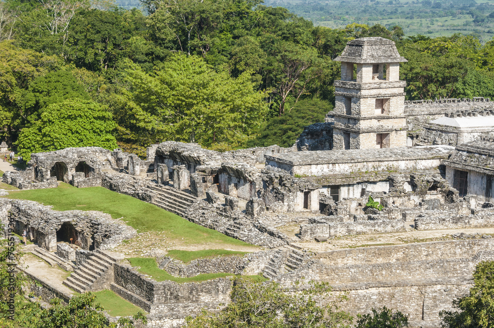 The palace,ancient Mayan city of Palenque (Mexico) The palace,ancient Mayan city of Palenque (Mexico)