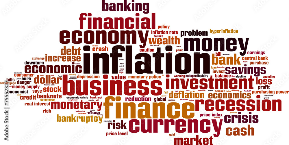 Obraz premium Inflation word cloud concept. Vector illustration