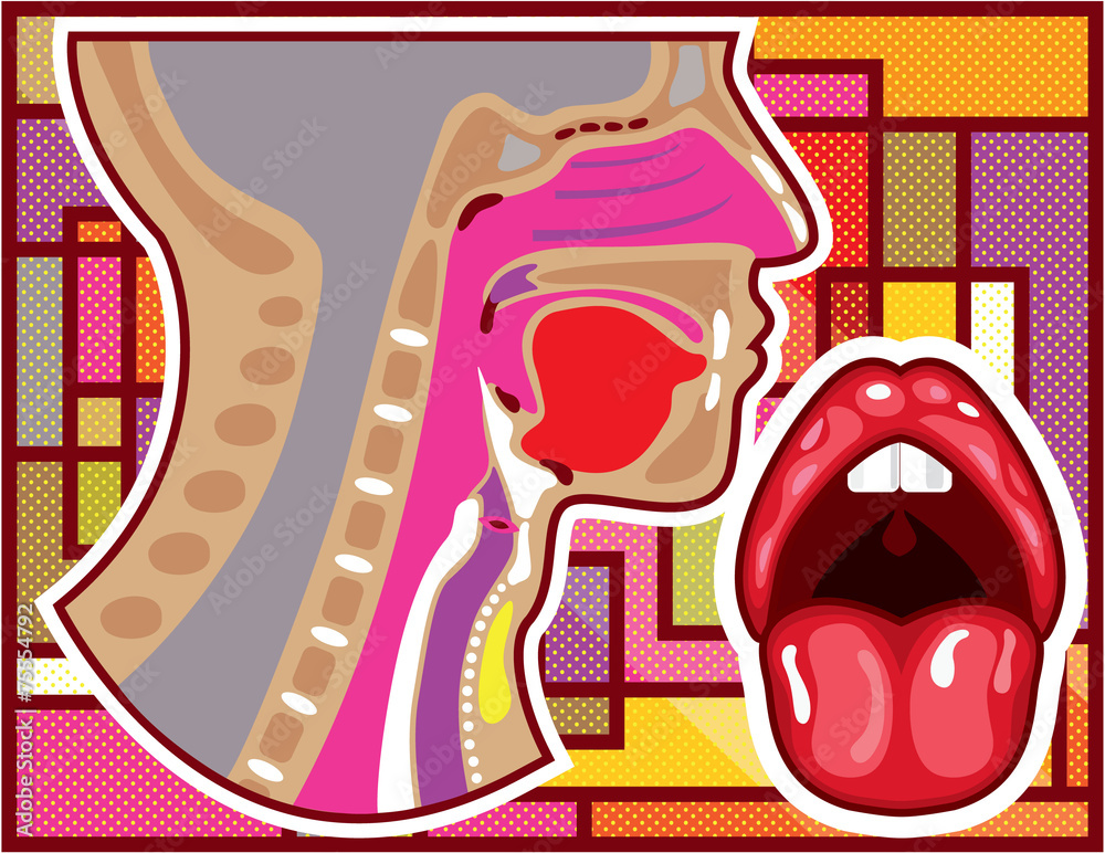 Fototapeta premium Abstract Artwork Throat n Nose diagram