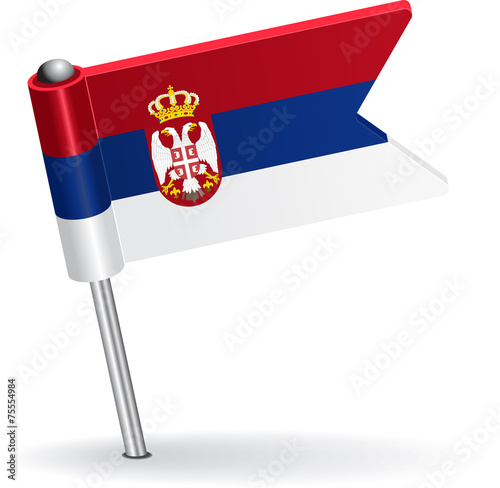 Serbian pin icon flag. Vector illustration