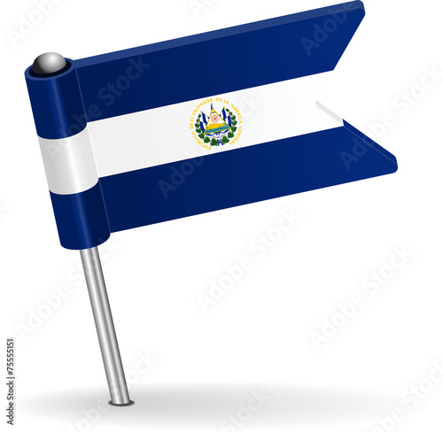 El Salvador pin icon flag. Vector illustration