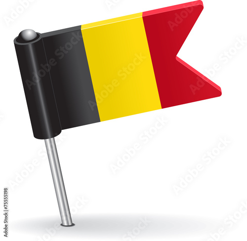 Belgian pin icon flag. Vector illustration