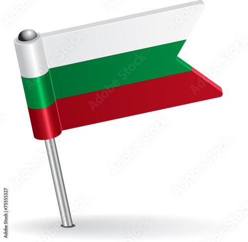 Bulgarian pin icon flag. Vector illustration