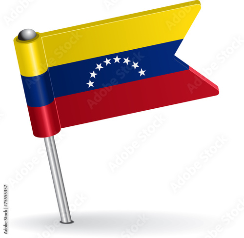 Venezuelan pin icon flag. Vector illustration