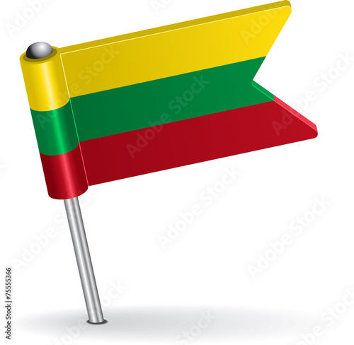 Lithuanian pin icon flag. Vector illustration