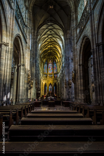 Interior of the Cathedral of Saints Vitus. Prague