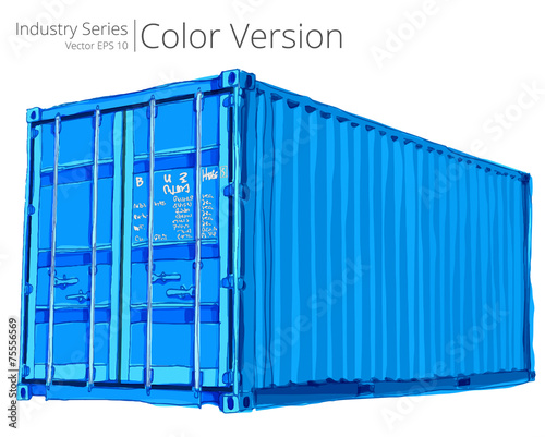 Vector illustration of Cargo container, Color Series.