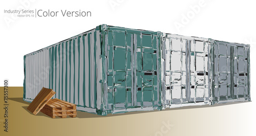 Vector illustration of Abstract containers, Color Series