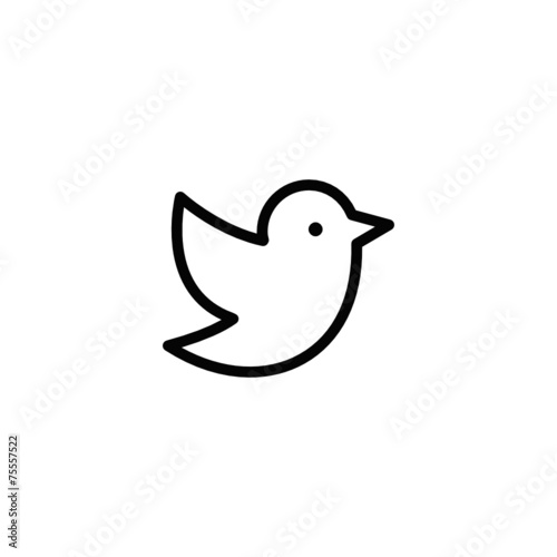 Bird / SocialMedia Trendy Thin Line Icon
