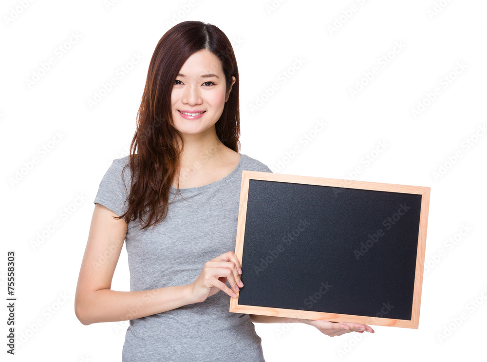 Woman hold with blackboard Woman hold with blackboard