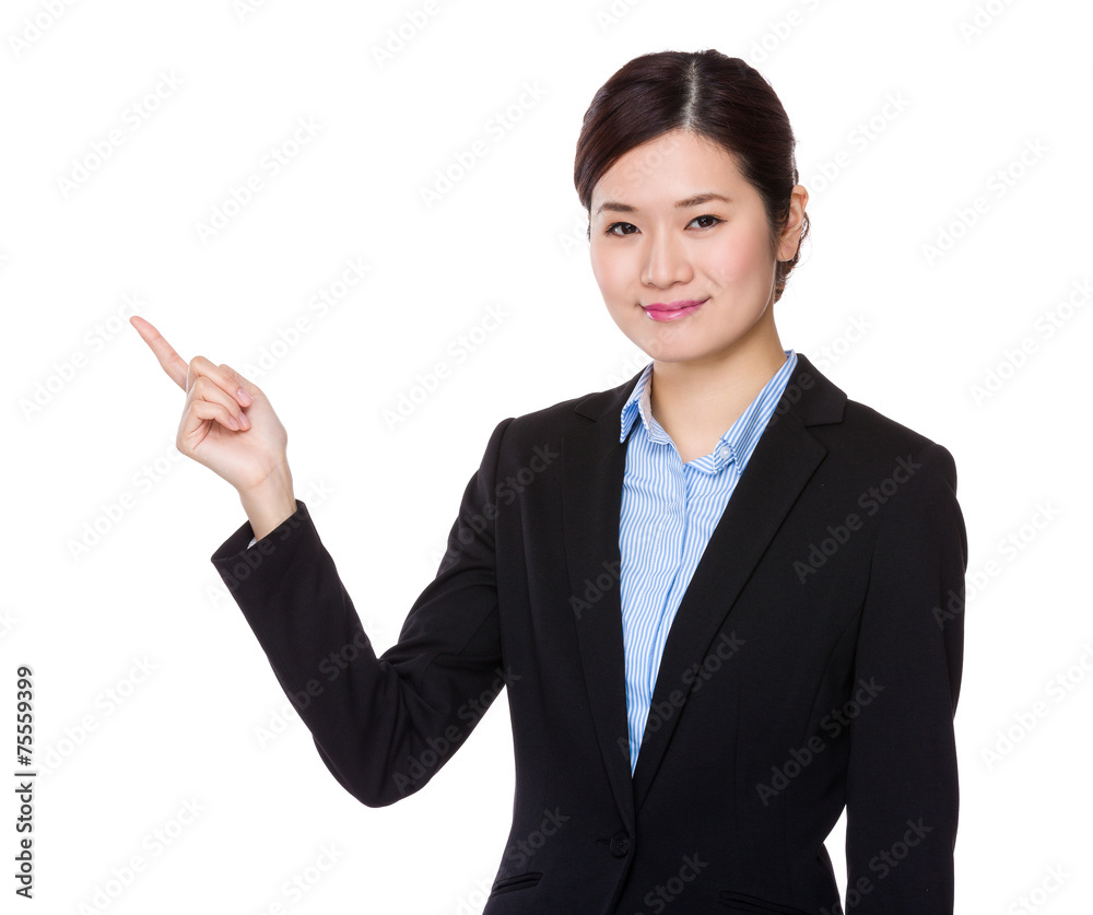 Asian Businesswoman with finger up Asian Businesswoman with finger up