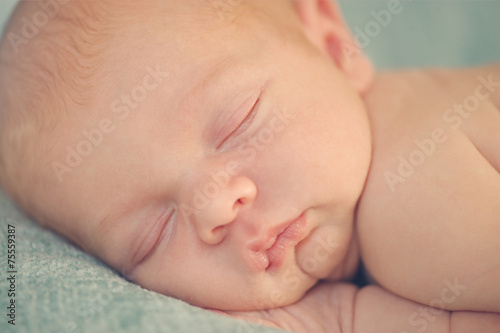 Close portrait of Newborn Baby Sleeping