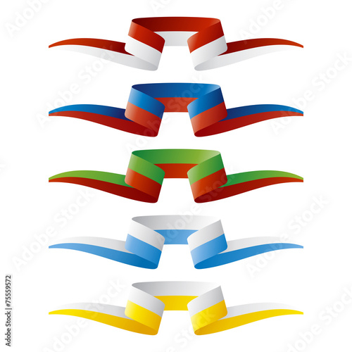 Abstract color European flags ribbon
