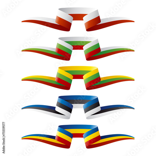 Abstract color East Europe flags ribbon