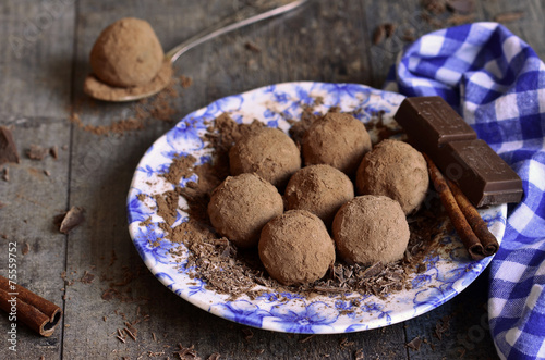Homemade chocolate truffles.