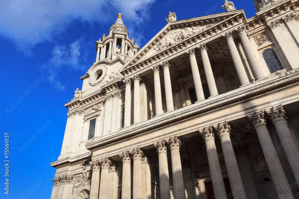 Facade of St. Paul's cathedral in London