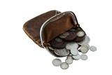 old purse silver coins