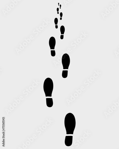 Trail of prints of shoes, vector illustration