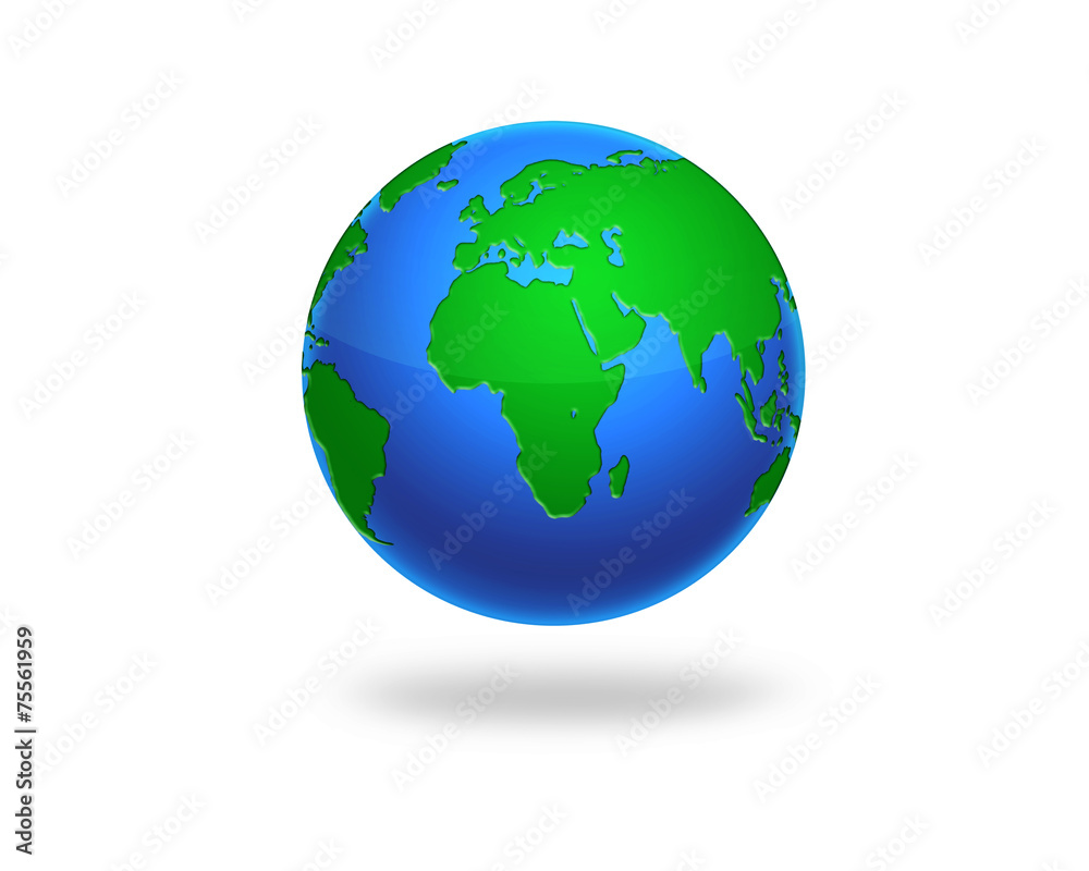illustration of Earth isolated on white illustration of Earth isolated on white
