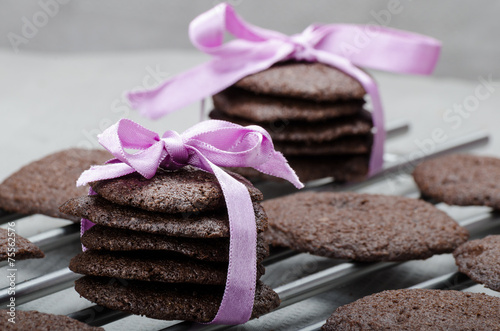 Dark chocolate biscuits photo