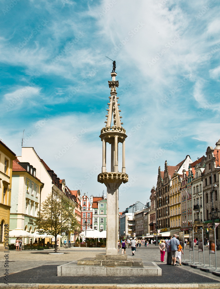 Obraz premium the pillory near city hall in Wroclaw Poland