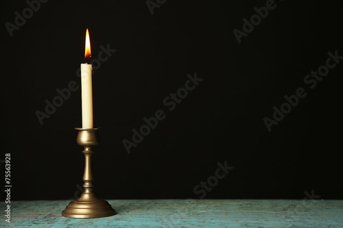 Obraz na płótnie Retro candlestick with candle