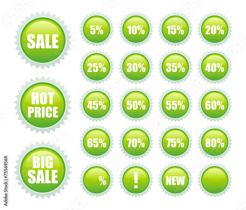 green sale labels collection