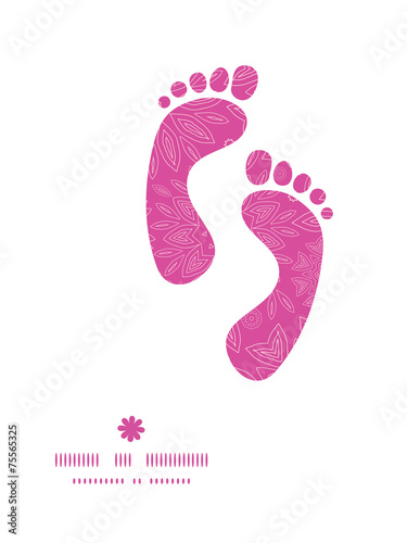 Vector pink abstract flowers texture footprints silhouettes
