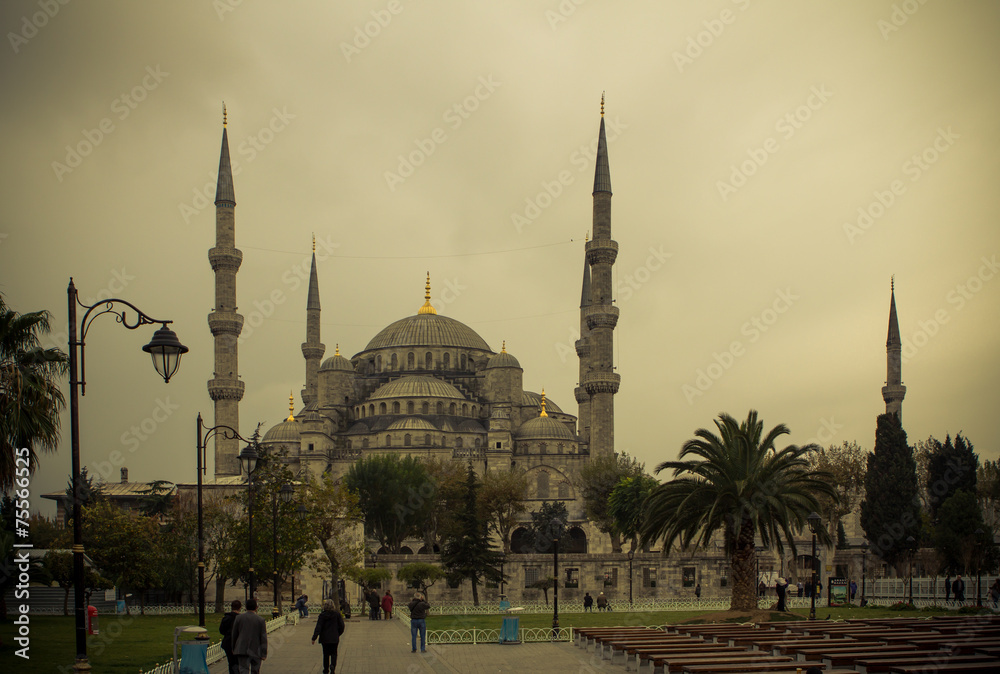 Obraz premium View of the Blue Mosque (Sultanahmet Camii) in Istanbul