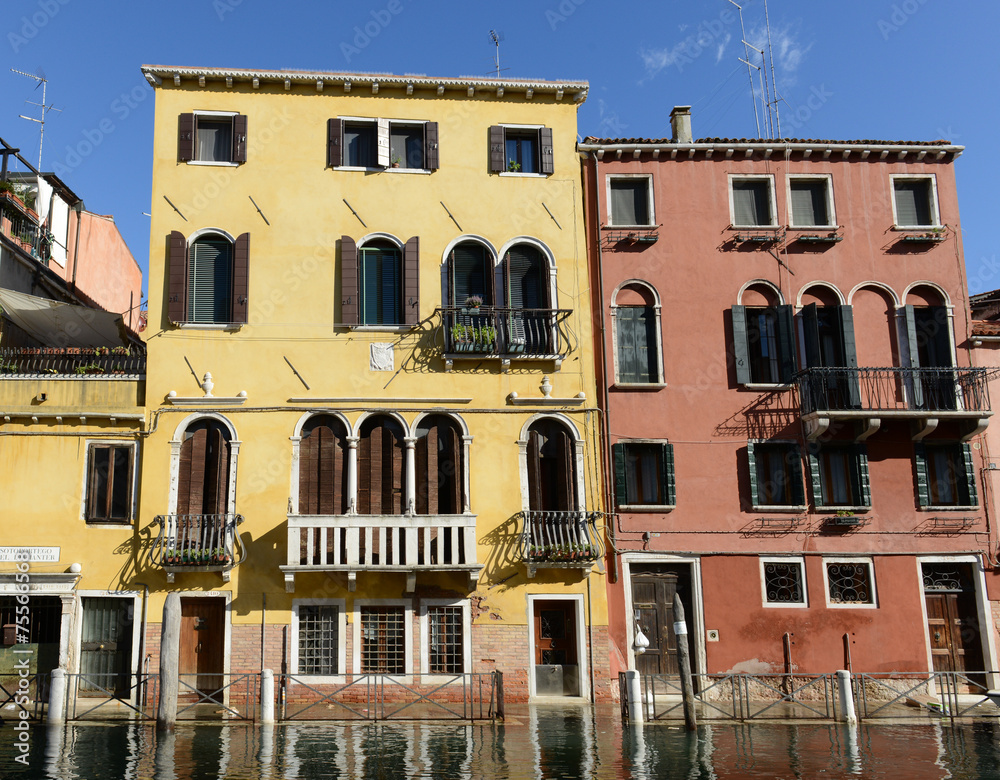 Yellow Home along the Grand Canal in Venice Italy Yellow Home along the Grand Canal in Venice Italy