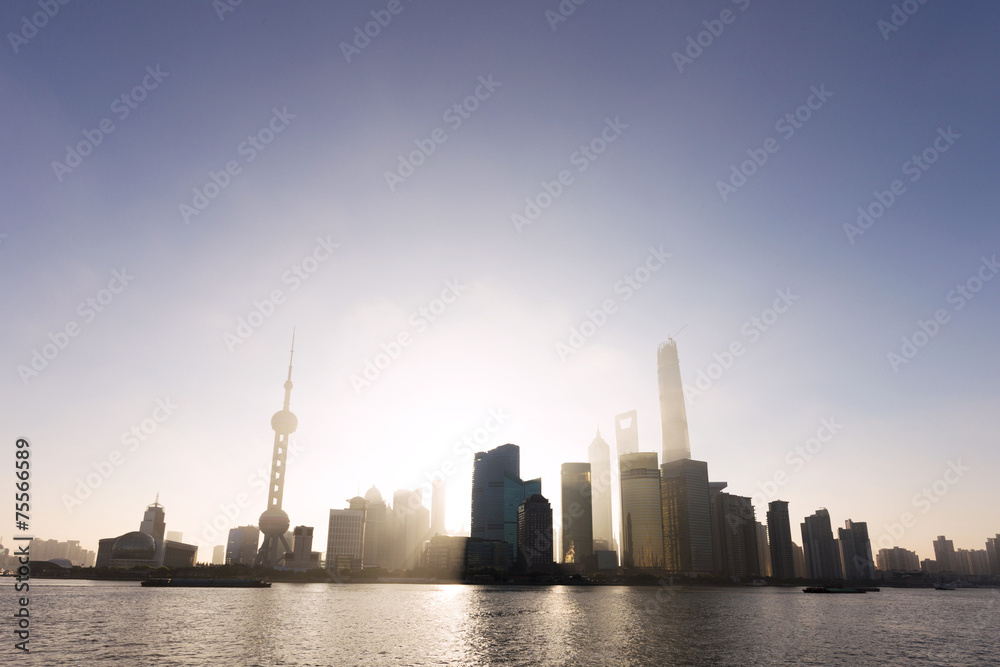 Obraz premium skyline and landscape of modern city,shanghai.View from riverban