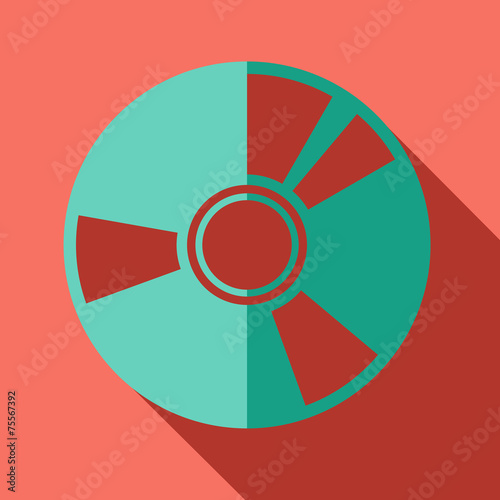 Modern flat design concept icon. CD or DVD computer disk diskett