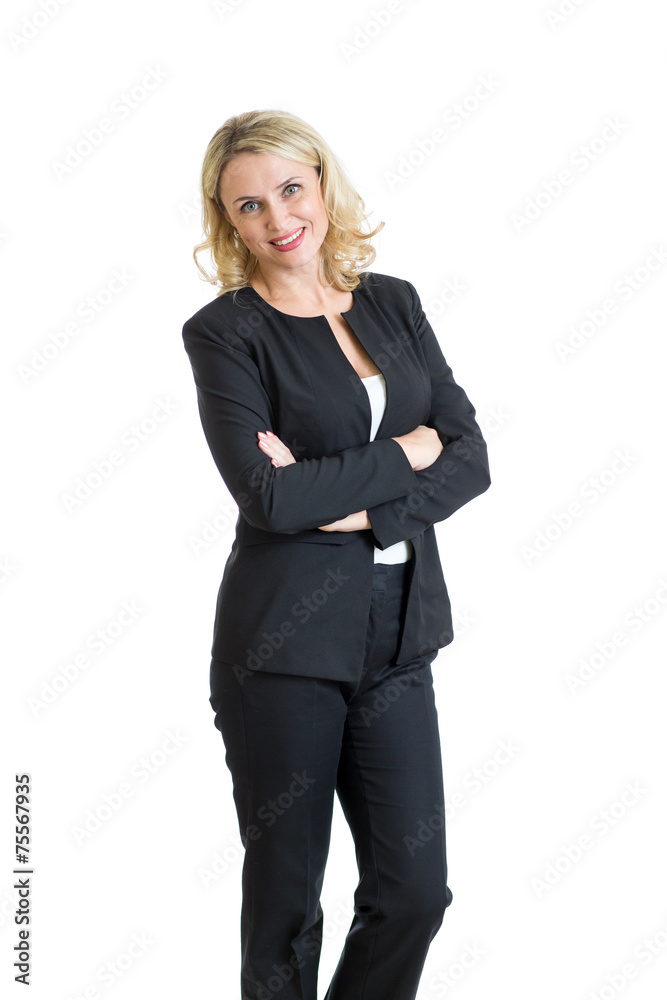 Smiling business woman. Isolated over white background Smiling business woman. Isolated over white background