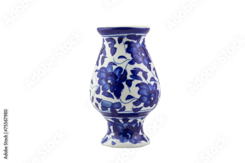 blue ceramic porcelain vase
