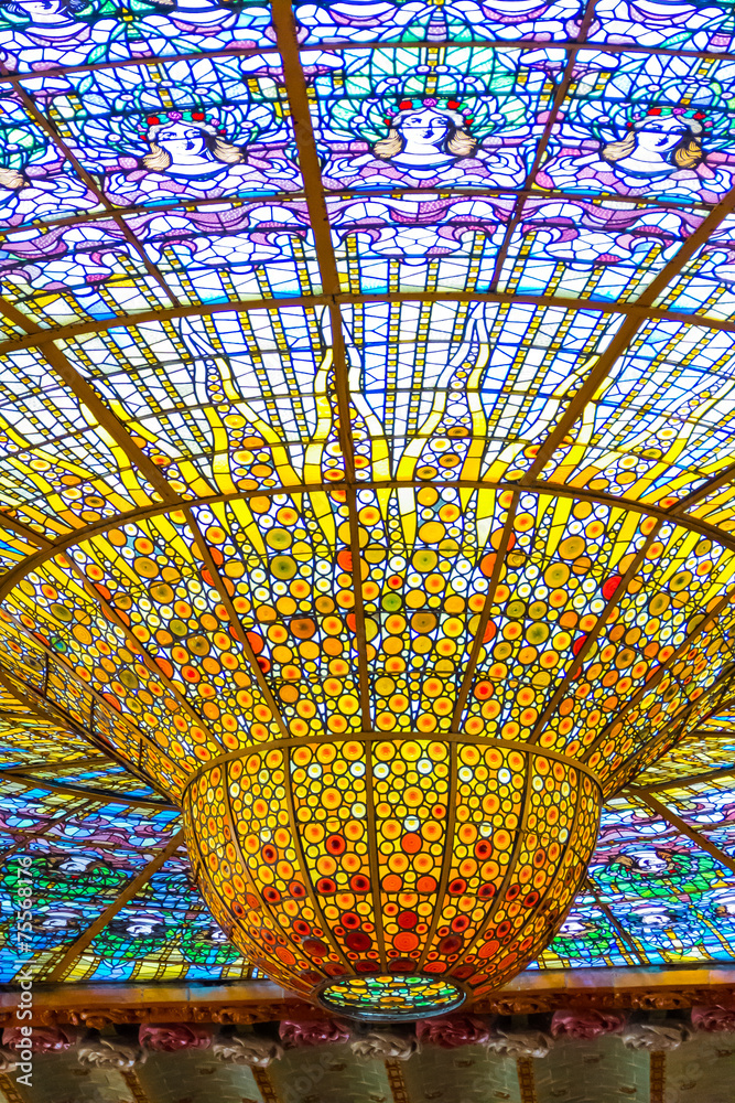 カタルーニャ音楽堂の天井 Stock Photo Adobe Stock